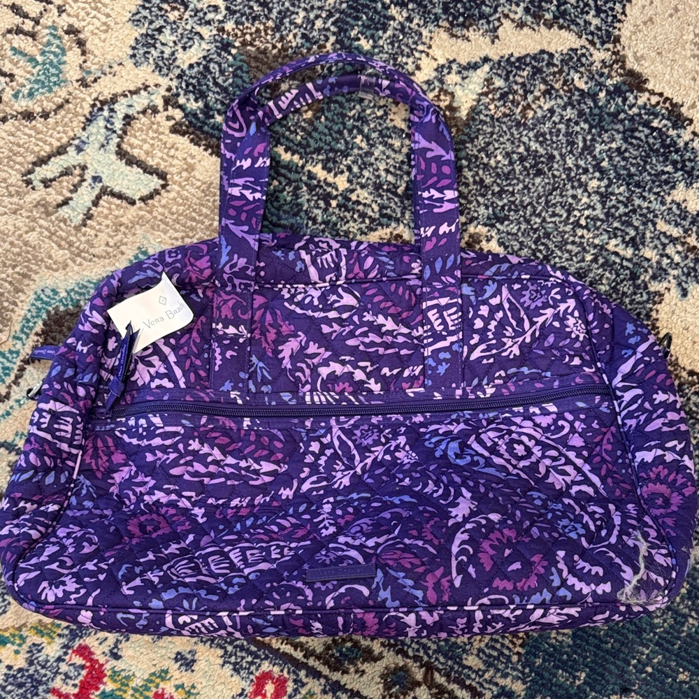 Vera Bradley Quilted Paisley Amethyst Medium Traveler Bag